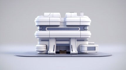 3D futuristic sci-fi white city architecture with organic skyscrapers, for science fiction or fantasy backgrounds, Abstract building, Generative AI illustration