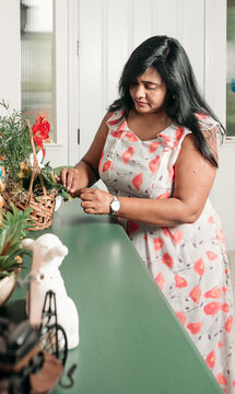 South Asian woman at home 