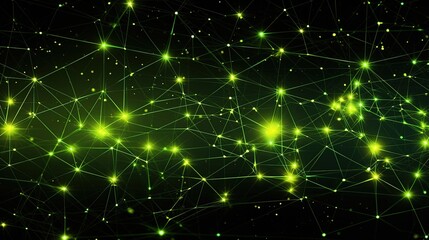 0930. Minimalist Neon Green and Yellow Cybernetic Network Background. Generative AI