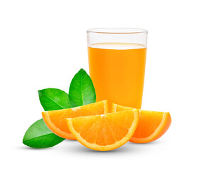 Fresh orange juice in glass transparent png