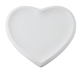 Empty plate in the shape of a heart transparent png