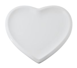 Empty plate in the shape of a heart transparent png