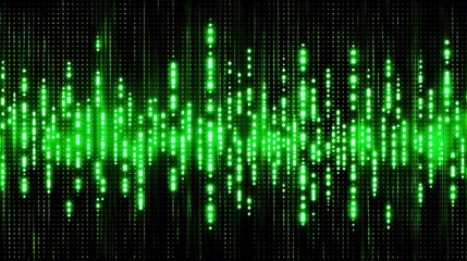 Fototapeta premium 0972. Neon Green Binary Code Lines Background. Generative AI