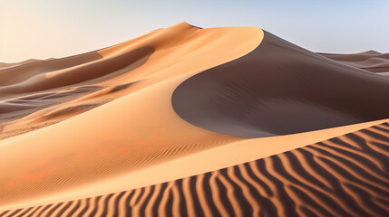 Fototapeta na wymiar Desert Sand Dunes Aerial View. Generative AI