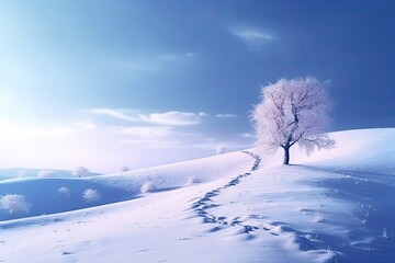 Fototapeta na wymiar winter landscape background with snow