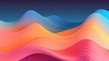 Obraz premium 1046. Orange Pink and Blue Digital Waves Background. Generative AI