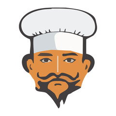 Portrait of chef wearing a chef hat and beard vector illustration