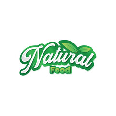 Vector natural food label logo design template