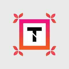 T logo Colorful Vector Design. Icon Concept. Abstract modern