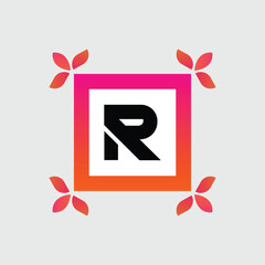 R logo Colorful Vector Design. Icon Concept. Abstract modern