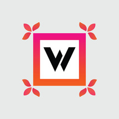 W logo Colorful Vector Design. Icon Concept. Abstract modern