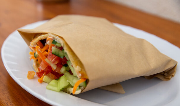 Falafel wrap with vegetables