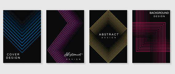 Modern banner design background. Abstract gradient graphic with 3d, geometric shapes, blend lines. Futuristic business cards collection illustration for flyer, brochure, invitation, social media.