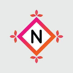 N logo Colorful Vector Design. Icon Concept. Abstract modern