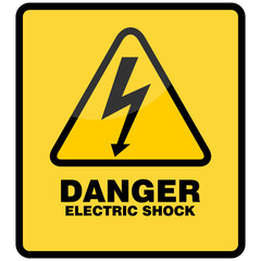 Danger, electric shock, sign vector