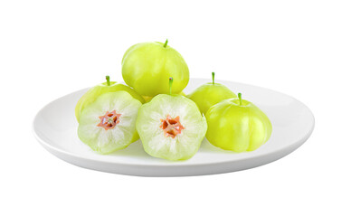 star gooseberry in a plate isolated on transparent png