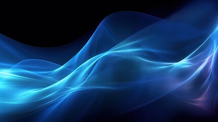 1211. Vibrant Blue Digital Wave Background. Generative AI