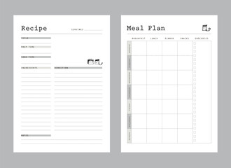 (Sea and Sean) Recipe Card and Meal plan. 