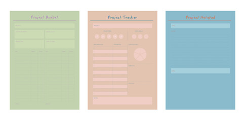 (Freedom) Set of the project notepad, Budget, tracker Planner. 