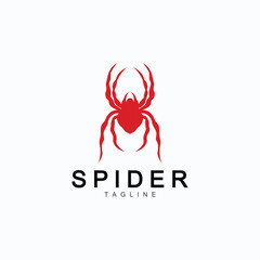 Spider Logo, Insect Animal Vector, Minimalist Design Symbol Illustration Silhouette © Arya19