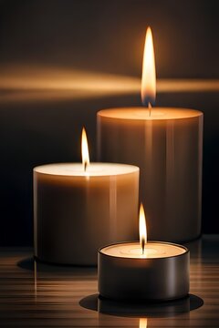 burning candles in the dark. generative ai
