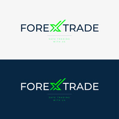 Forex Trade Business Logo for online trading crypto mining and Bitcoin earning Editable Text Logo Template