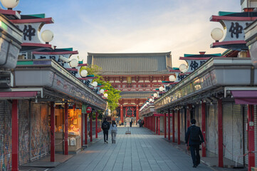 Dawn Serenity: Tranquil Morning Stroll through the Entrance Pathway of a Historic Japanese Sanctuary