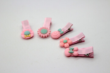 Pink hair clips