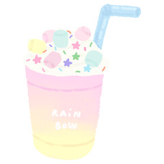 rainbow smoothie cafe drink