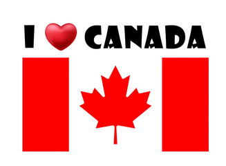 I Love Canada flag illustration transparent background png