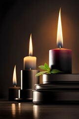 candles on a dark background. generative ai