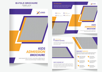 Fototapeta na wymiar Creative marketing school education admission bifold brochure design brochure template