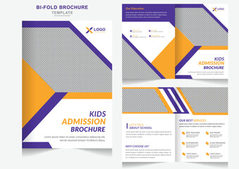 Creative marketing school education admission bifold brochure design brochure template