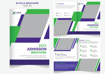 Marketing kids back to school admission creative bifold brochure design or school admission template