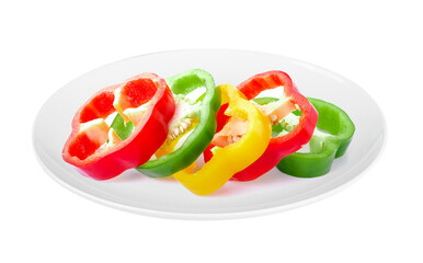 pepper sliced in a plate on transparent png