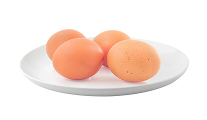 egg in a plate isolated on transparent png