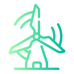 windmill Line Gradient Icon