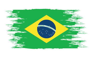 Brazil flag template brush vector illustration
