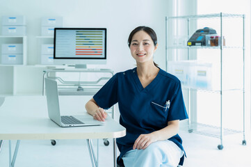 Portrait of a surgeon wearing scrubs