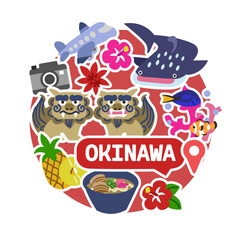 沖縄県のアイコン　線無し　丸