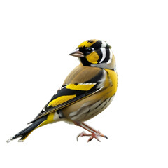 Fototapeta premium A Beautiful Goldfinch, Common European Bird, isolated, transparent background, no background. PNG. Generative AI.