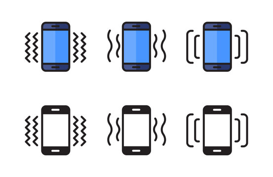 Mobile Phone Vibrating Icon Vector Ringtone Symbols For App Web Logo Banner Icon Button - Vector File