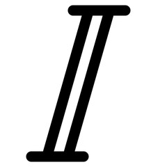Italic font icon for notebook text editor
