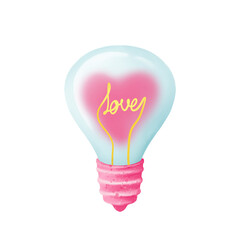 light bulb with heart