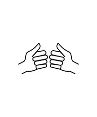 hand thumb up icon, vector best line icon.