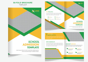 School education admission bifold brochure design or Creative marketing  school admission brochure template