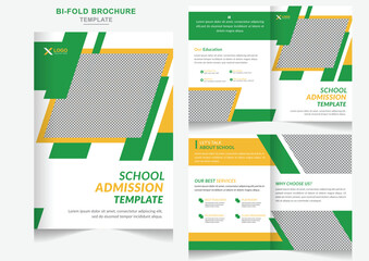 School education admission bifold brochure design or Creative marketing  school admission brochure template