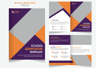 School education admission bifold brochure design or Creative marketing  school admission brochure template