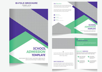 Modern and creative education admission bifold brochure with school admission creative brochure  abstract template