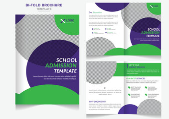 Modern and creative education admission bifold brochure with school admission creative brochure  abstract template
